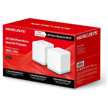 Mercusys Halo S12 (2-Pack) AC 1200Mbps Tüm Evi Kapsayan Wi-Fi Mesh Sistemi
