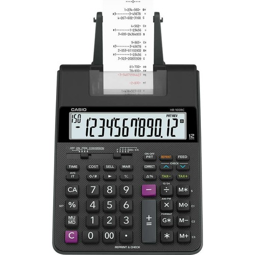 CASIO HR100RC-BK-DC HESAP MAKİNESİ 12 HANE